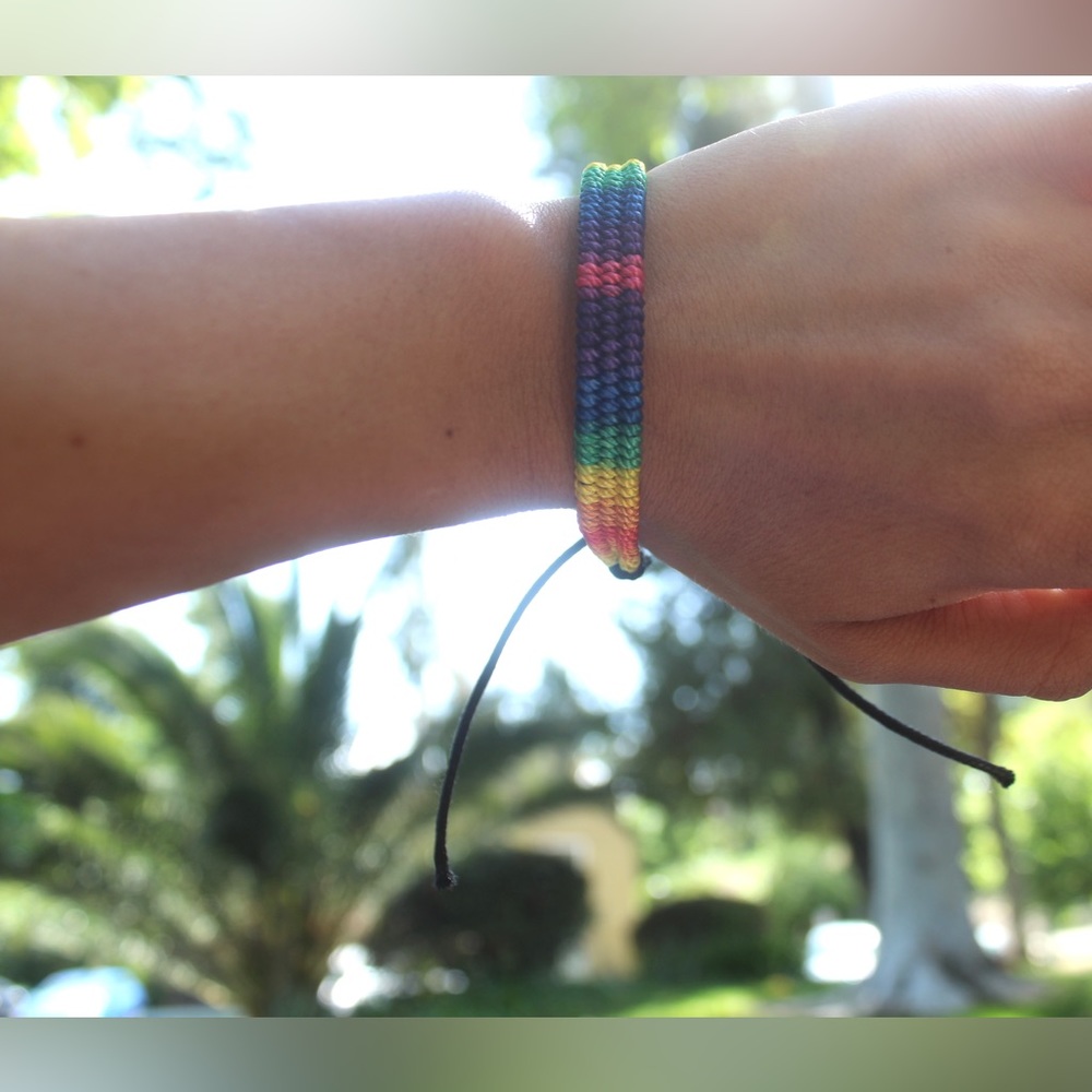 Pride Rainbow Hand Woven Bracelet